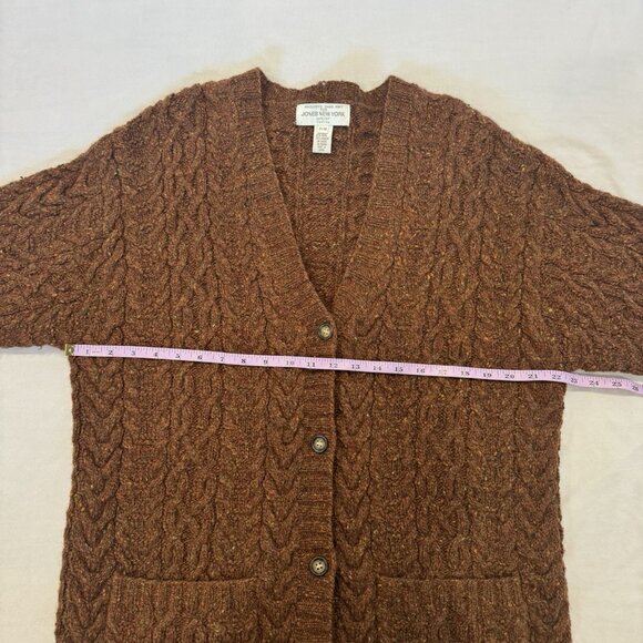 Vintage Jones New York Medium Mohair Wool Blend Long Grandpa Cardigan Sweater - Picture 5 of 9